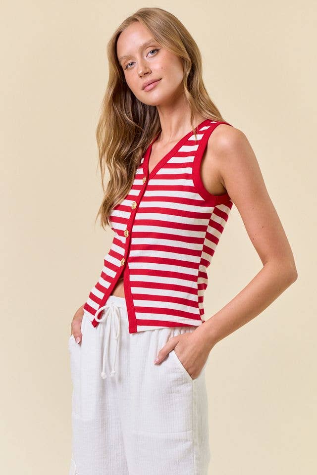 Rolla Stripe Knit Vest Tank