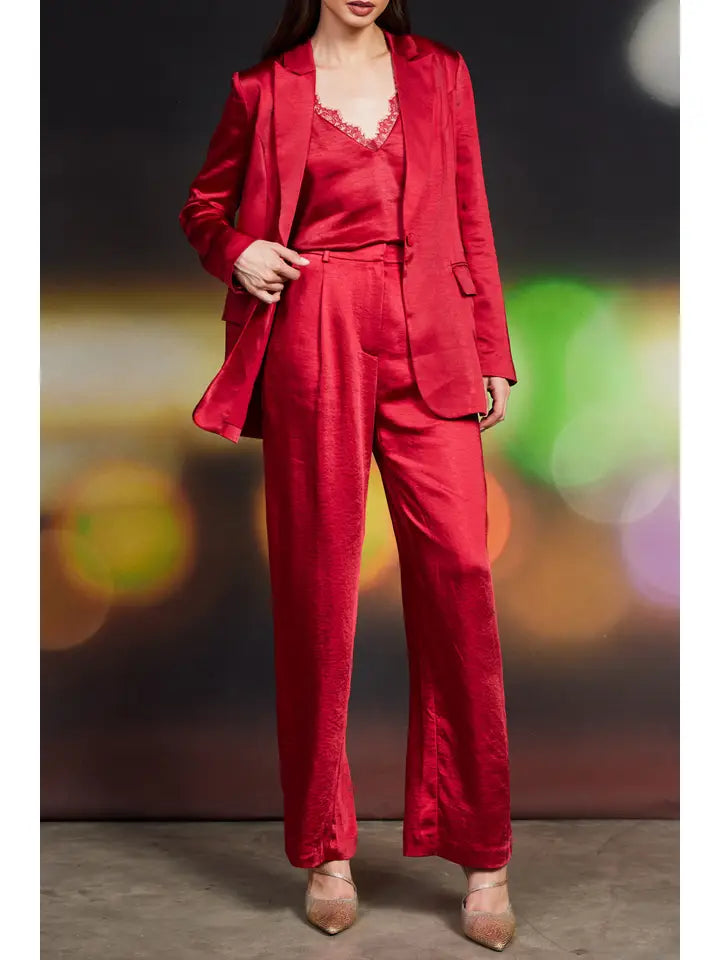 Tiffany Satin Red Blazer