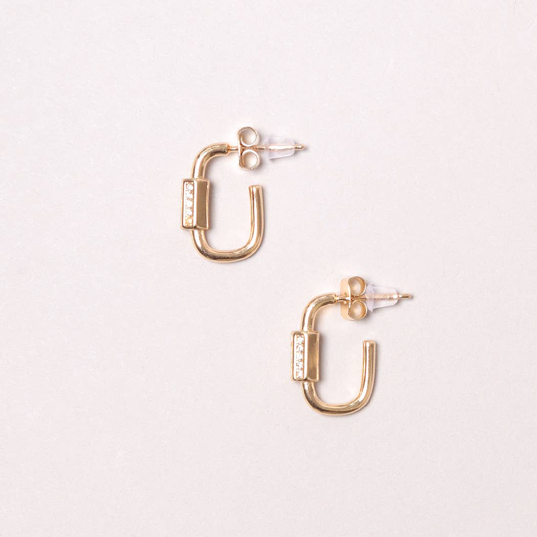 Della 14K Gold-Dipped Skrew Hoop Earring