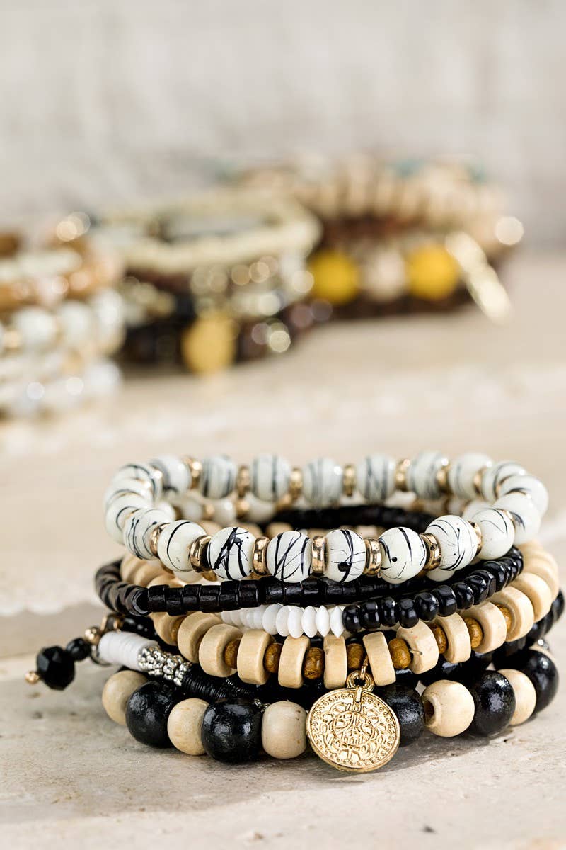 Fran 9 -in-1 Stylish Mixed Beads Bracelet Set