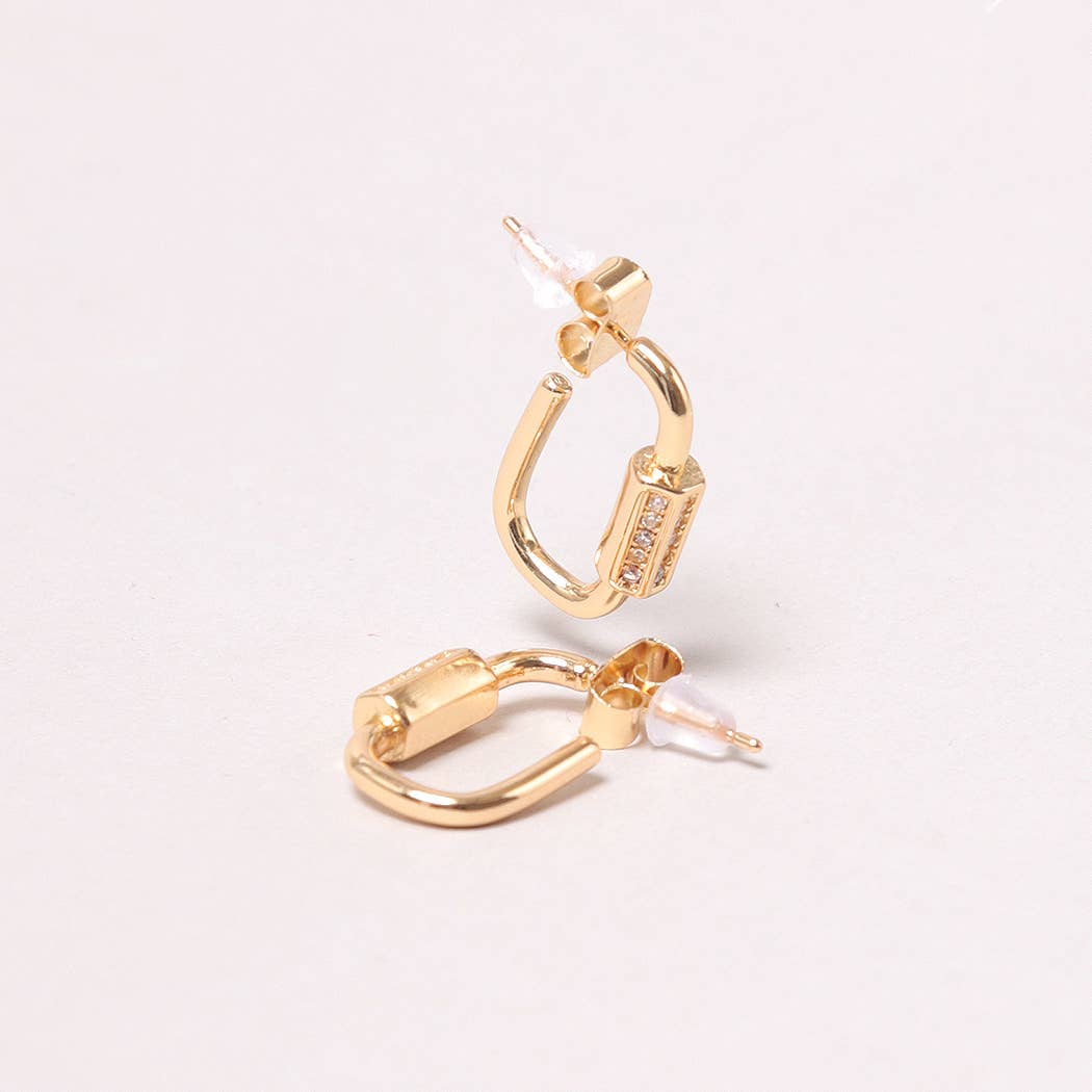 Della 14K Gold-Dipped Skrew Hoop Earring