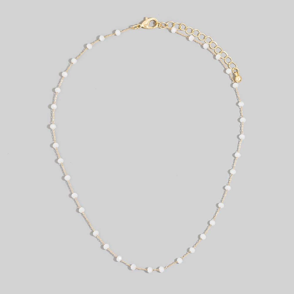 Soilee Assorted Dainty Bead Station Chain Necklace
