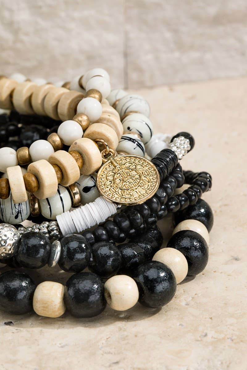Fran 9 -in-1 Stylish Mixed Beads Bracelet Set