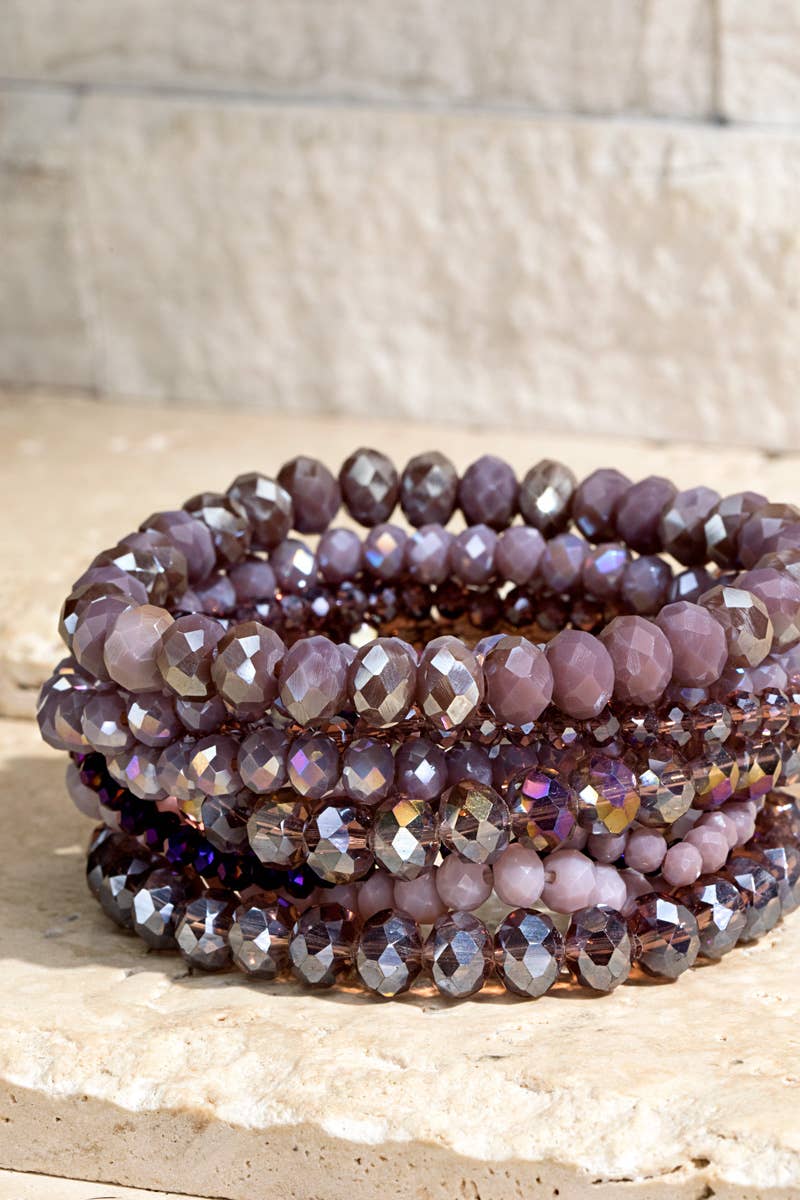 Faye Glass Bead Bracelet Set (6 Colors!)