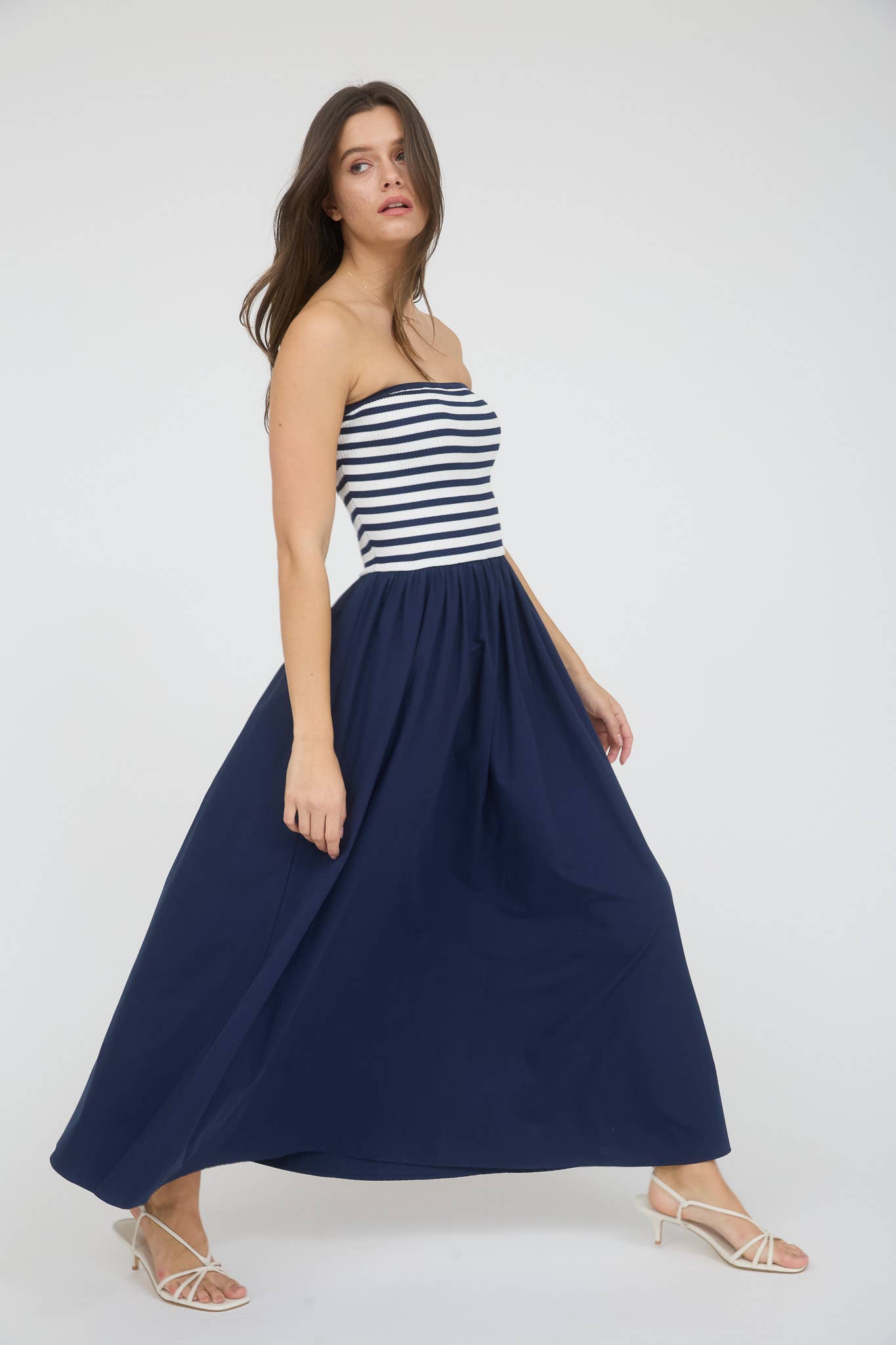 Yara Stripe Midi Dress