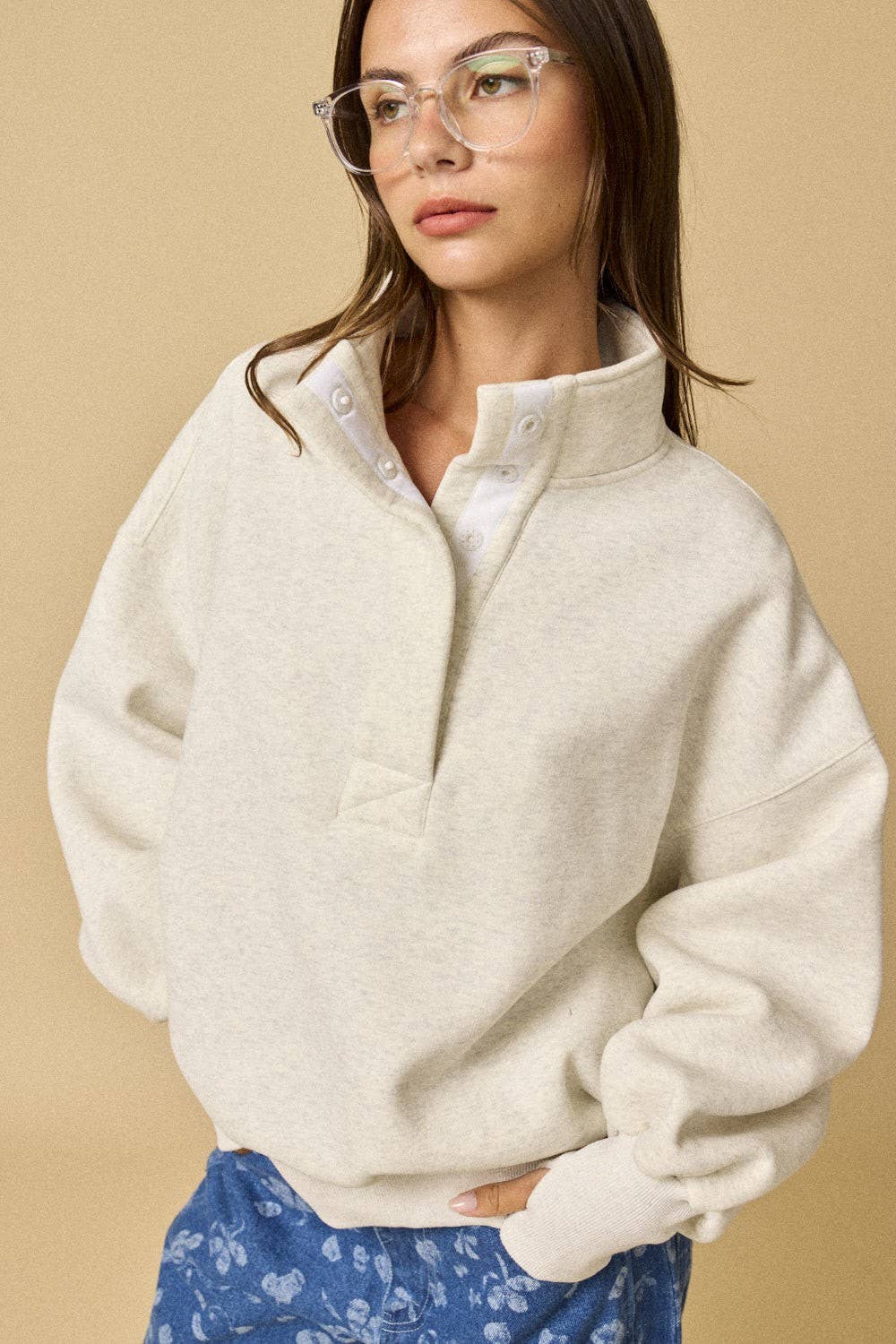 Wendy White Melange Pullover