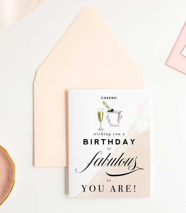 Cheers! Fabulous Champagne Birthday Card