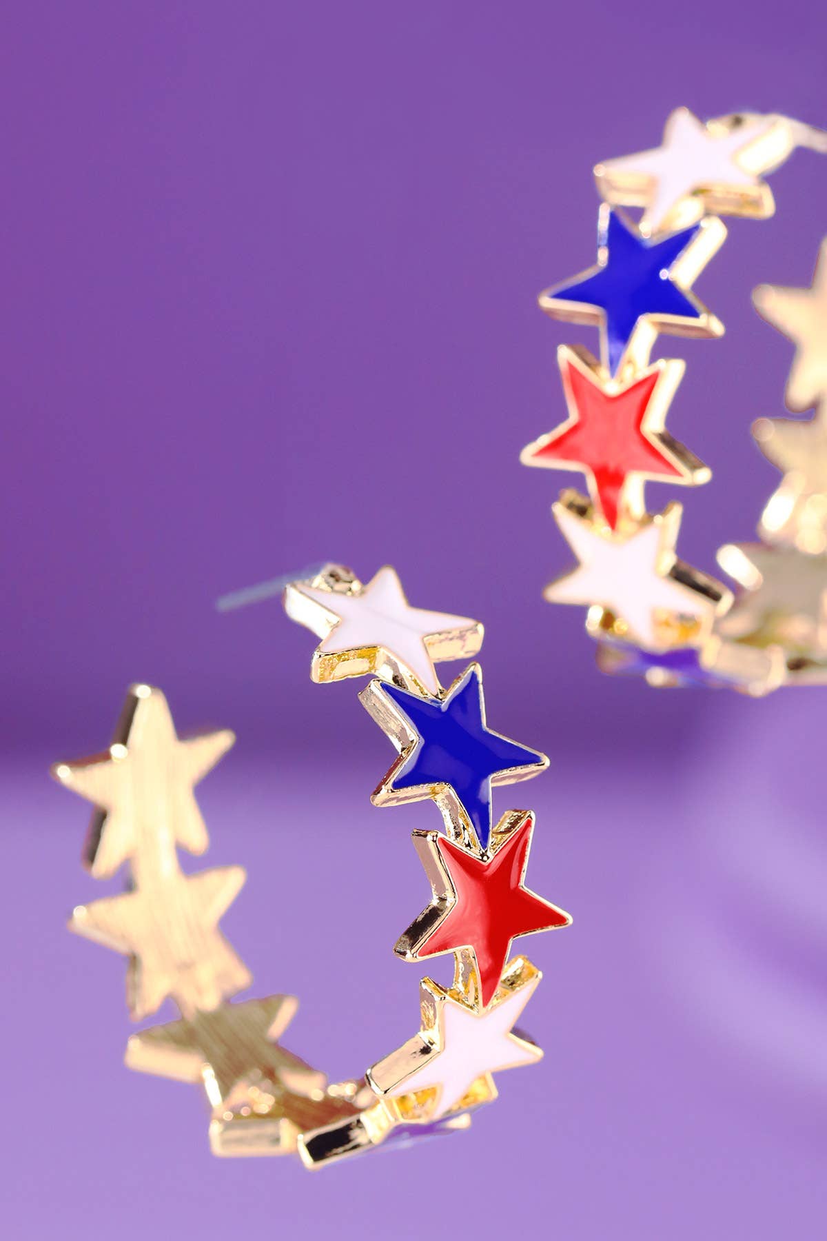 USA Star C-Hoop Earrings