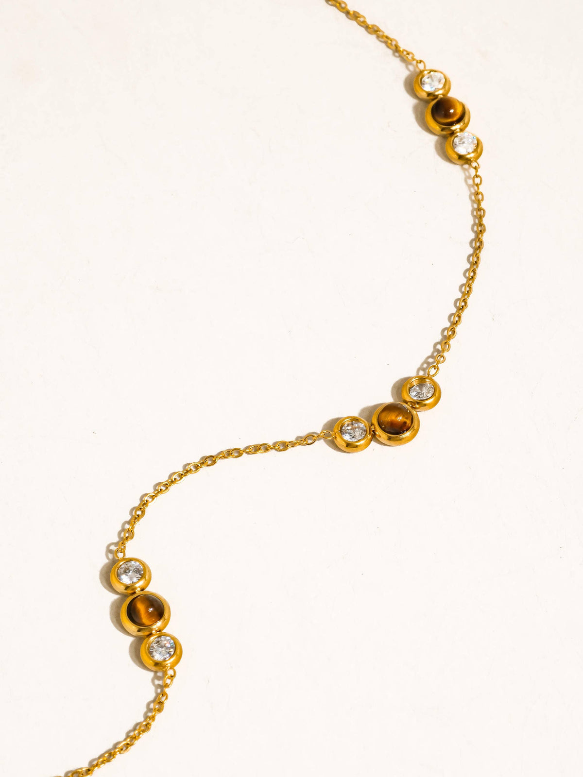 Flânerie by MAIQ Embla 18K Gold Non-Tarnish Tiger Eye CZ Necklace