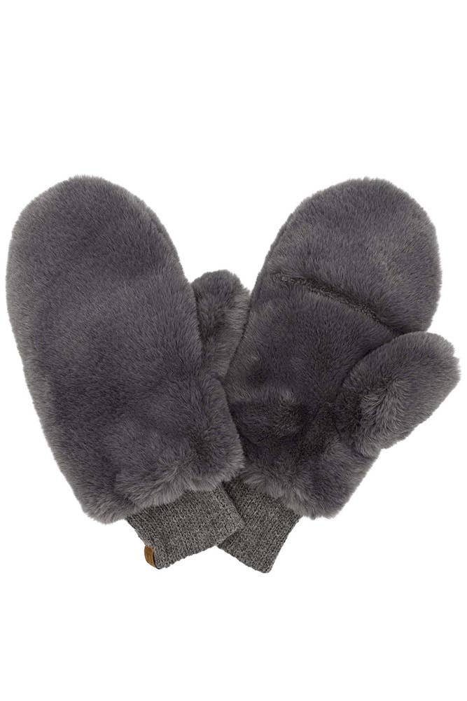 C.C Faux Fur Mittens (5 Colors!)