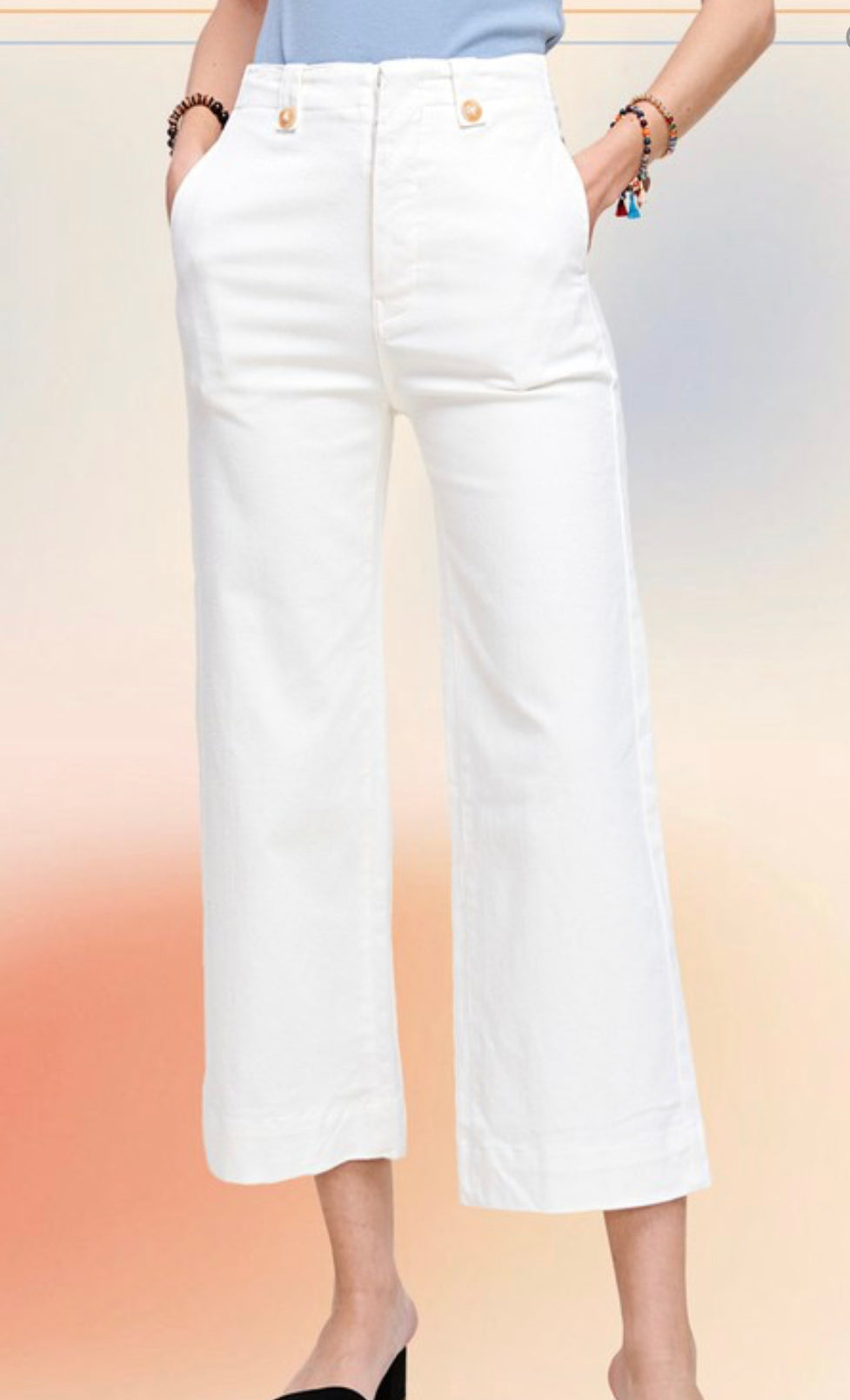 Norma Cropped White Pants FINAL SALE