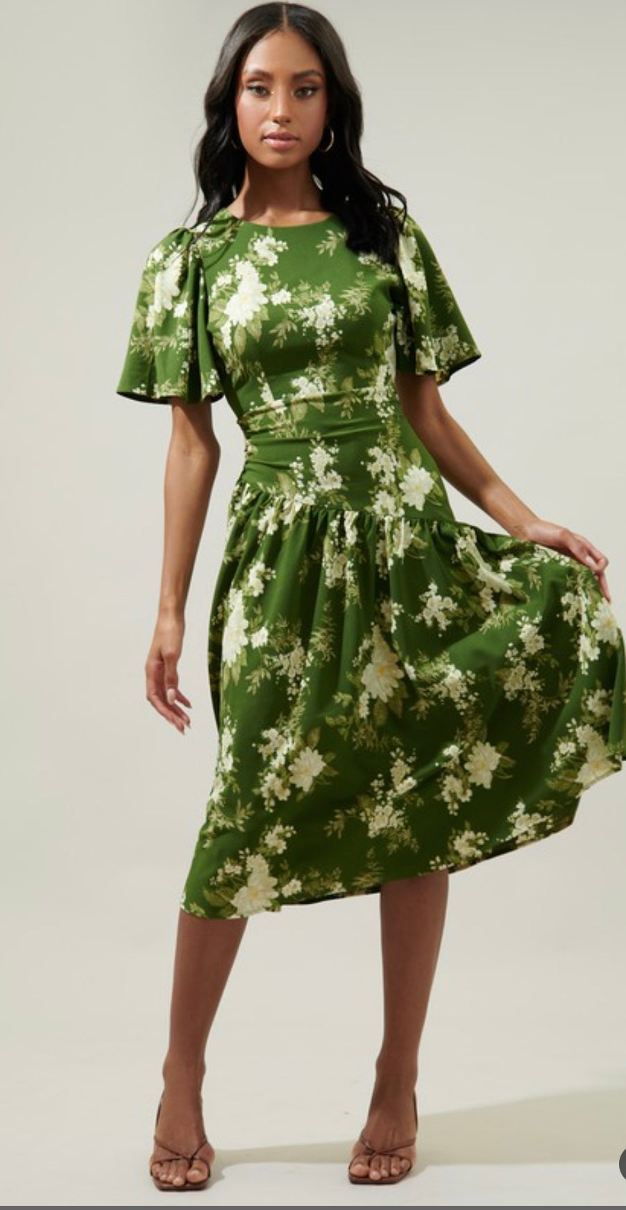Venti Floral Midi Dress
