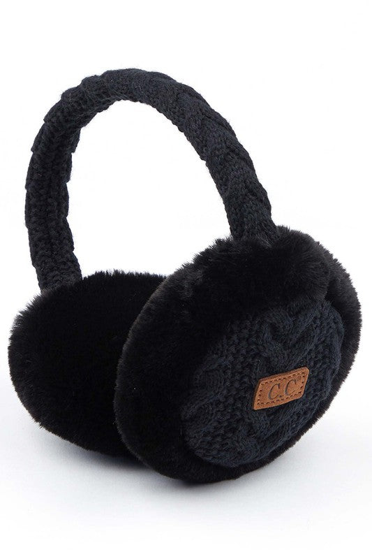 Maureen Cable Knit Fur Ear Muffs (4 Colors!)