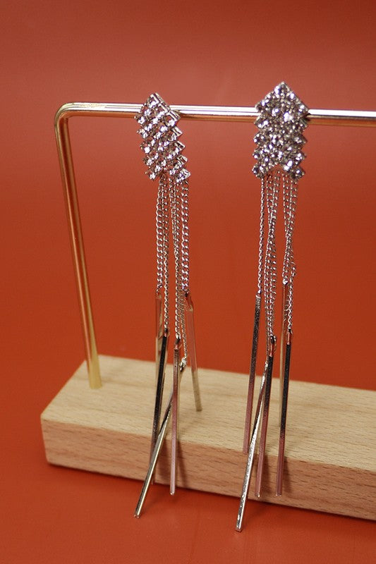 Patsy Rhinestone Fringe Earrings