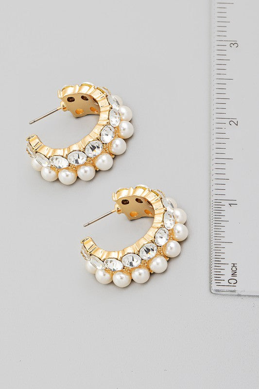 Bevv Pearl Hoop Earrings