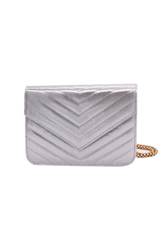 Melodie Silver Snap Clutch